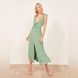 Reformation Harper Midi Dress in Green Floral Print Size 0 (Orig.Retail: $248)
